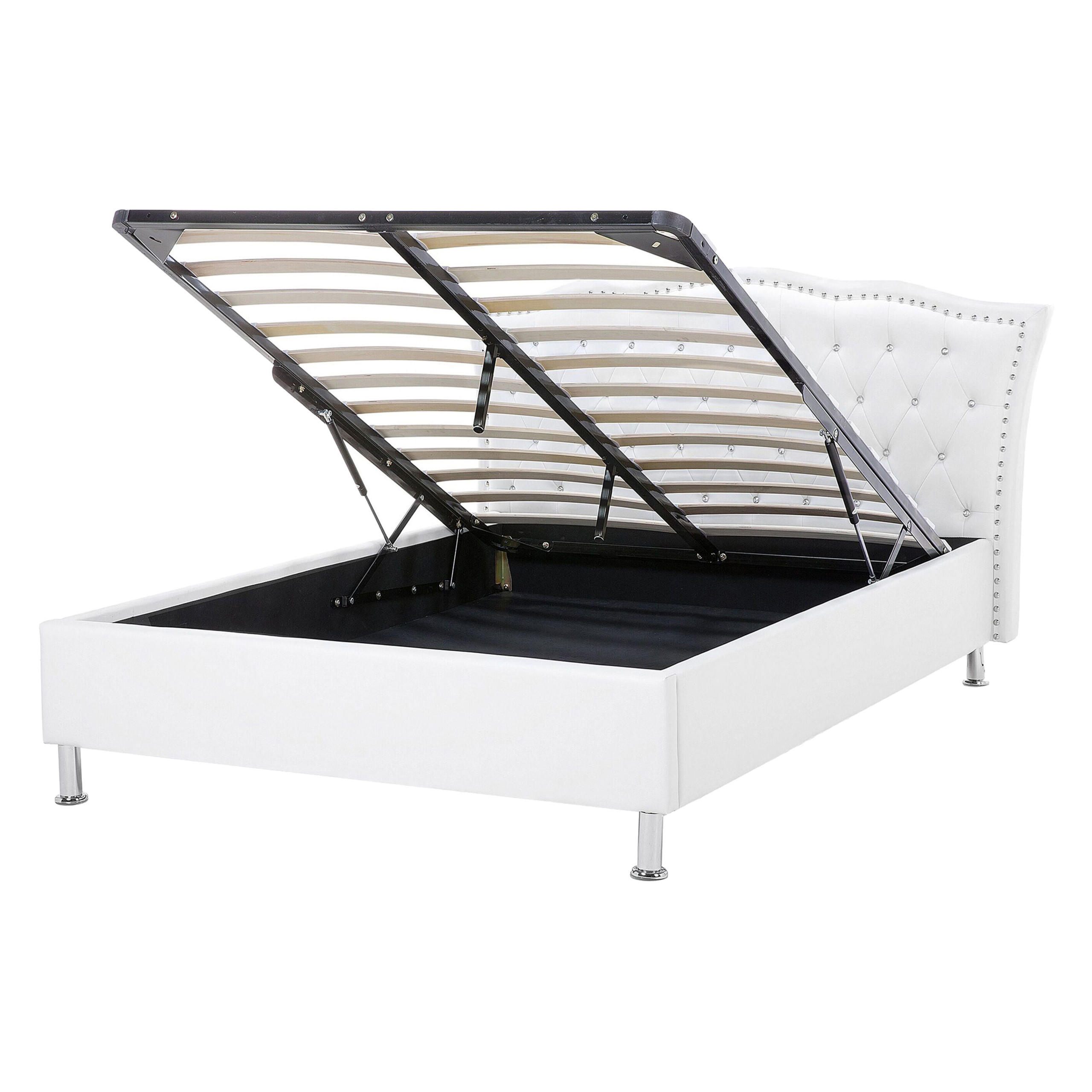 BETT 140/200cm Weiß Metz - Weiß, Textil (140/200cm) - Beliani