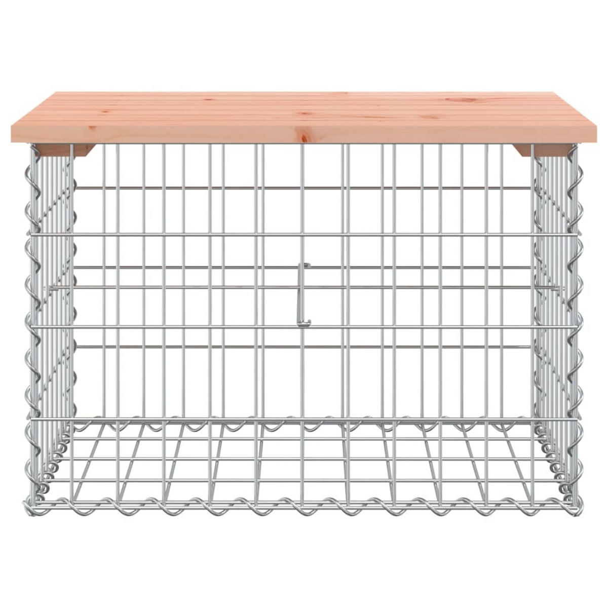 GARTENBANK Gabionen BIKS aus Stahl | 63x44x42cm Massivholz Douglasie - Rotbraun, Metall (63/42/44cm) - DELUKE