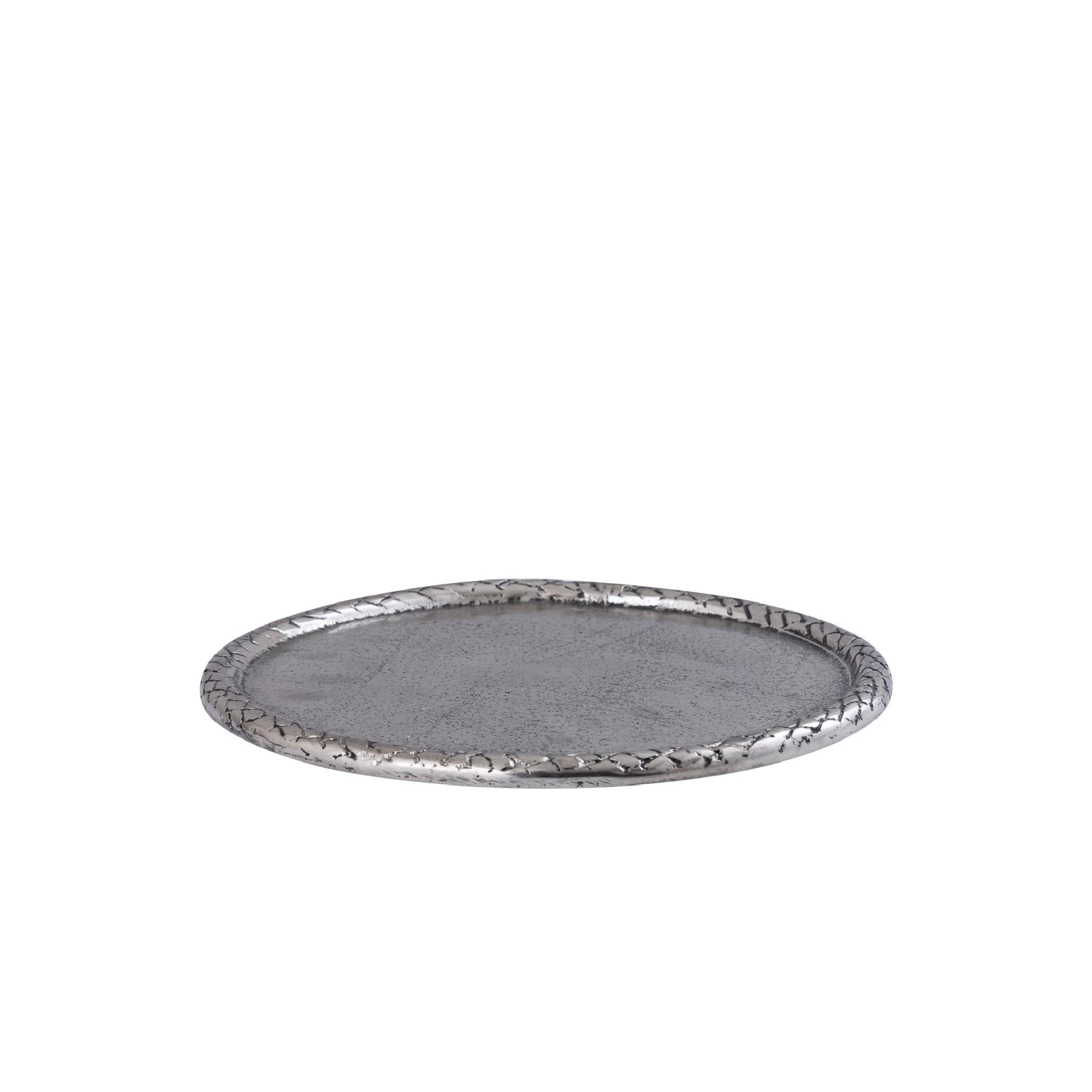 SCHALE Fahdi Silber 25/25/2.5cm - Silberfarben, Metall (2.5cm) - PTMD Collection