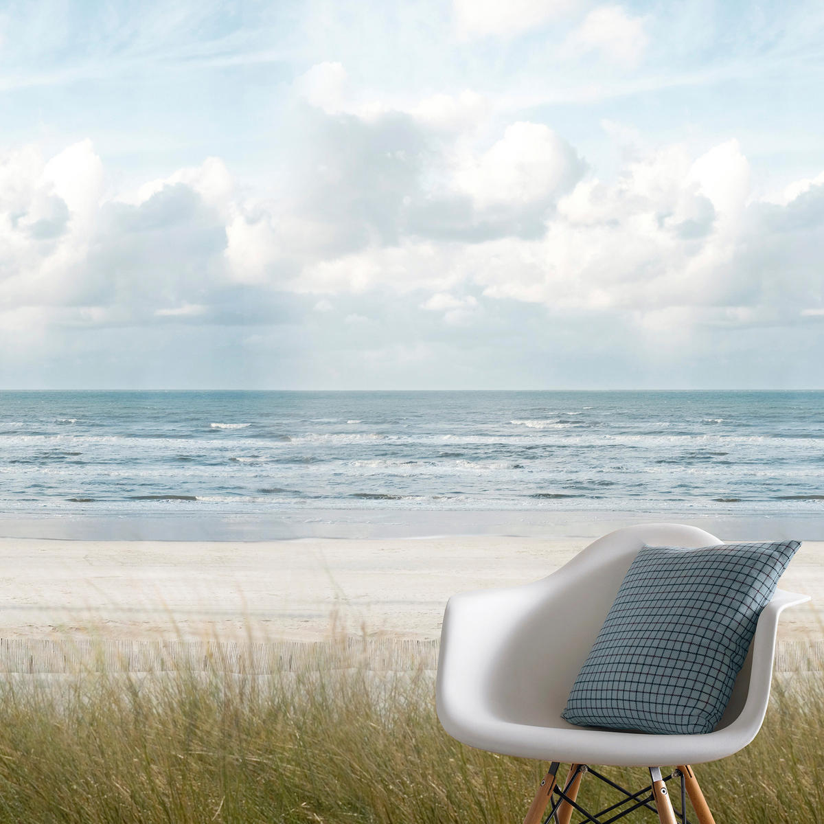 FOTOTAPETE Strand 280x159cm - Blau, Papier/Kunststoff (159/1cm) - Sublime