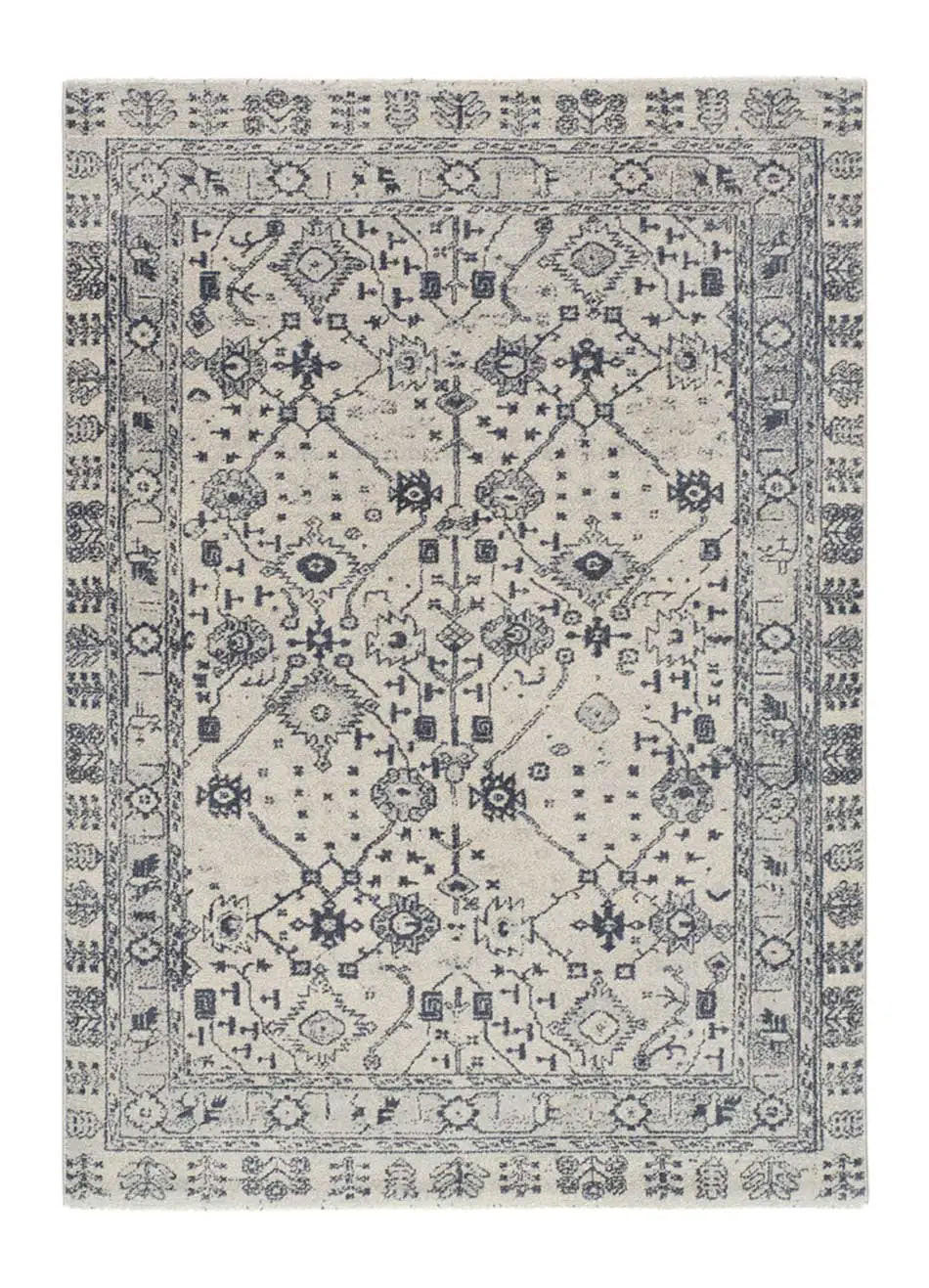 Atticgo Webteppich Blau, Beige 200x290 cm