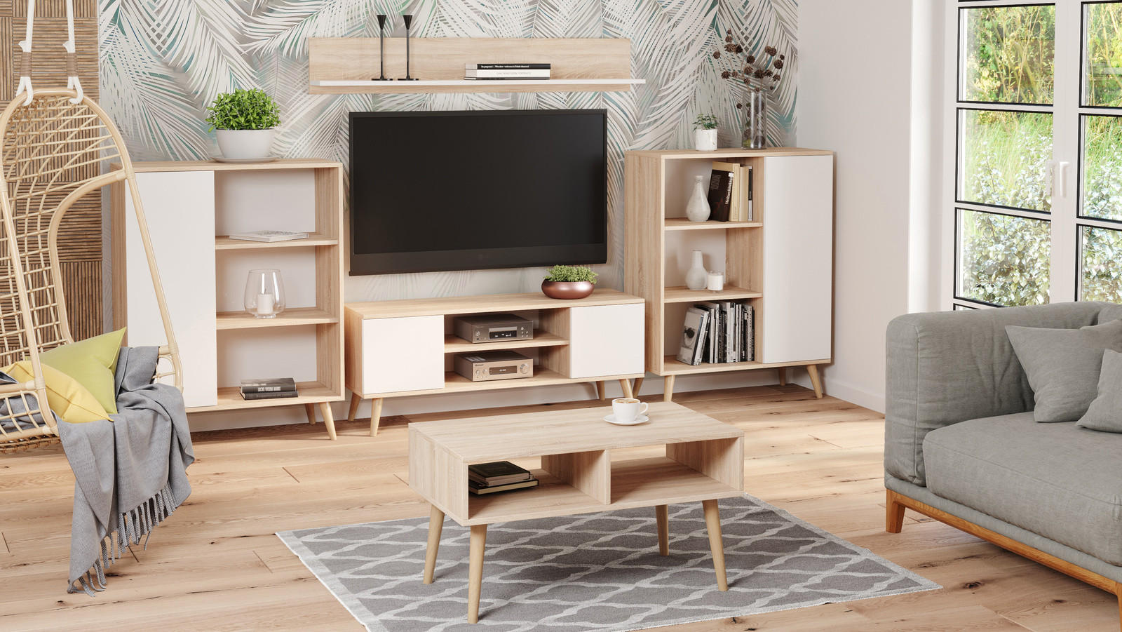 COUCHTISCH Sandi - Sonoma Eiche, Holzwerkstoff (55/90/55cm) - RAUMHIRSCH FURNITURE