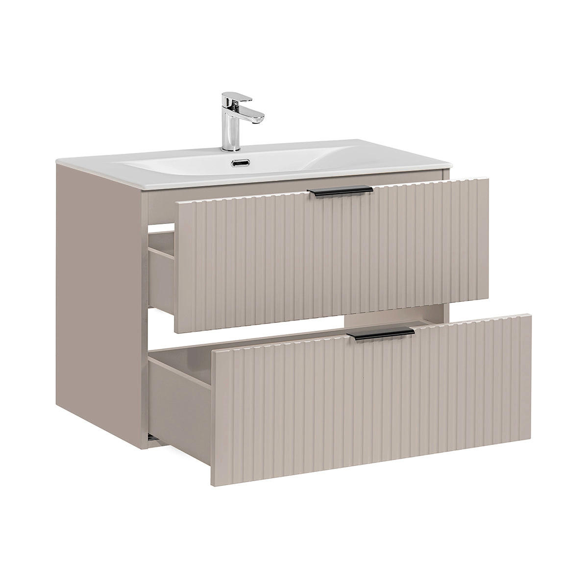 BADMÖBEL 80.2cm Adriel 2er-Set Kaschmir - Beige, Holzwerkstoff (80.2/57/46cm) - Petits-meubles