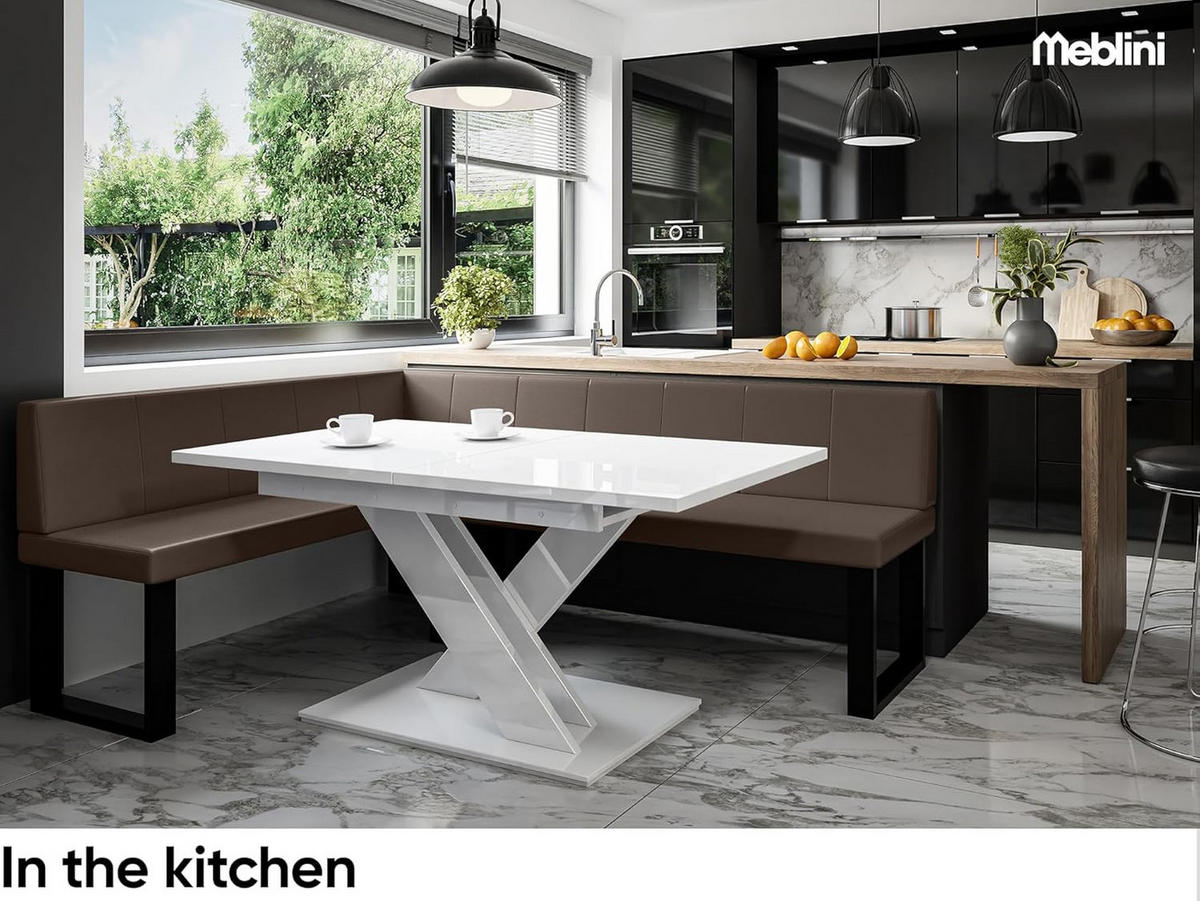 ECKBANK PETER_U - Braun, Leder (142/196cm) - Meblini