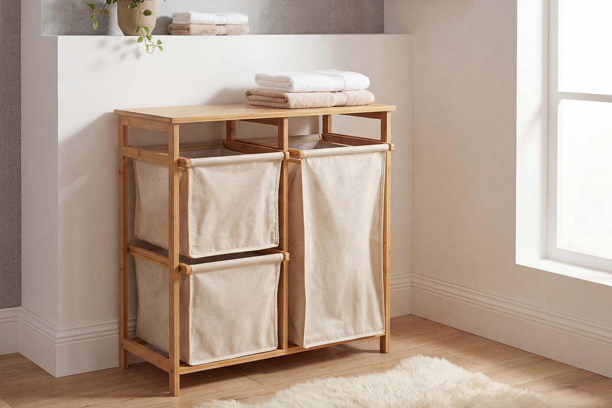 WÄSCHEKORB LAGOON SPA Bambus Natur 70 cm - Beige, Holz (68/68/33cm) - riess-ambiente