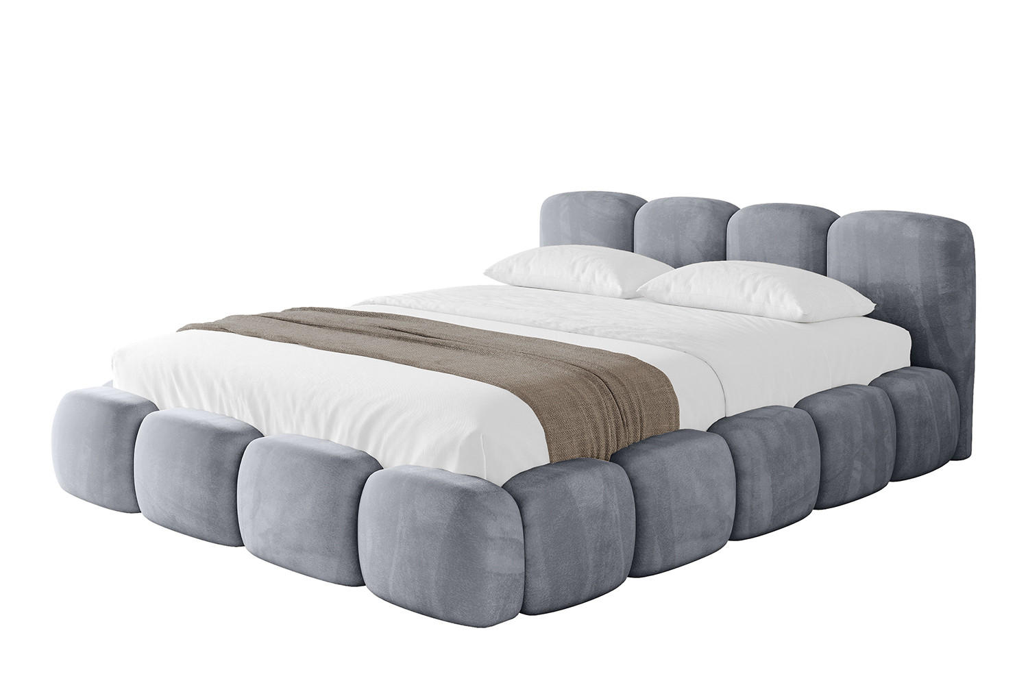 POLSTERBETT mit Bettkasten und Lattenrost, Boxbett ohne Matratze - KALA-v1 180x200 Grau - Grau, Holzwerkstoff/Textil (180/200cm) - ALTDECOR