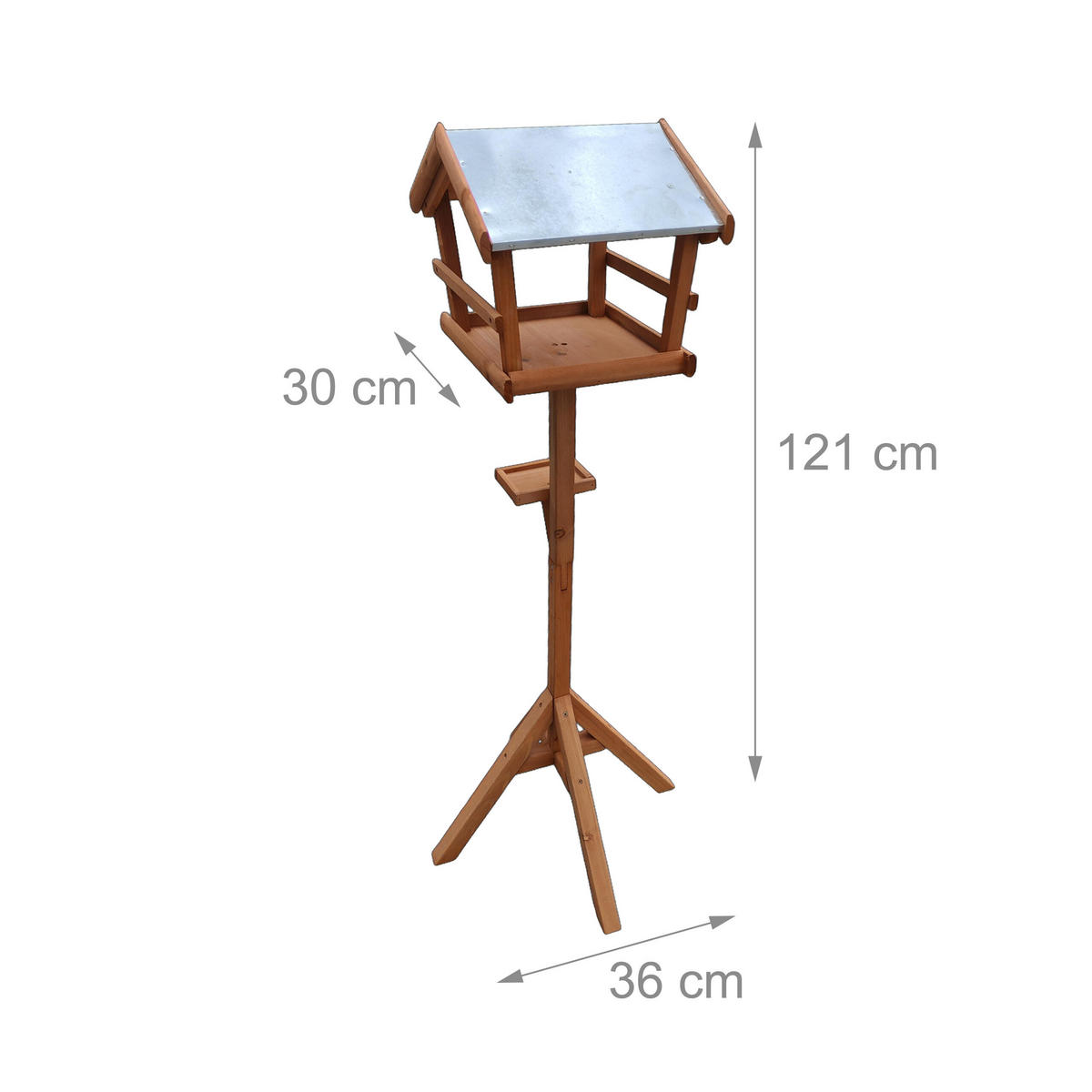 VOGELFUTTERHAUS - Orange, Holz/Metall (36/121/30cm) - Relaxdays