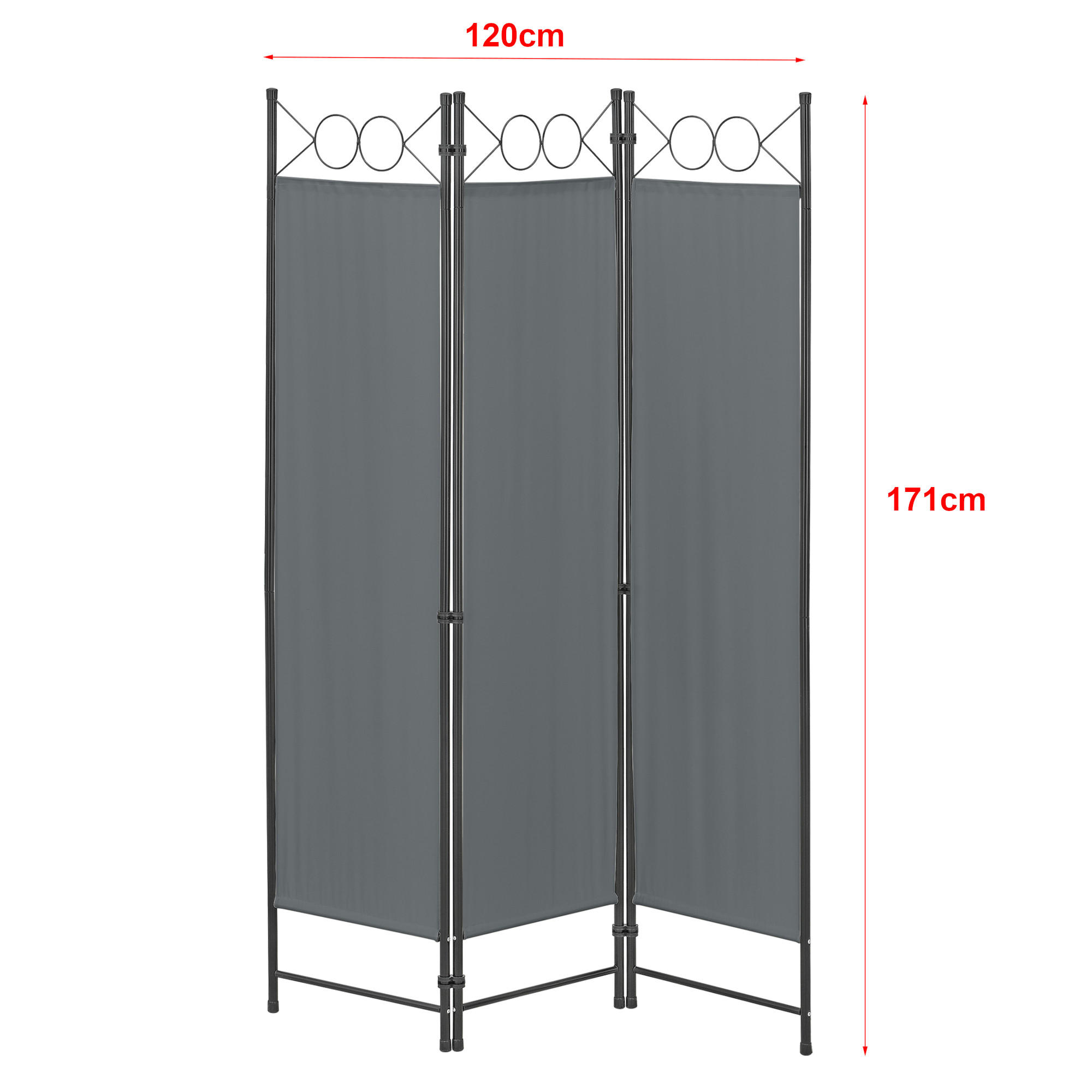 SICHTSCHUTZ Saragossa - Dunkelgrau, Textil/Metall (120/2cm) - [en.casa]