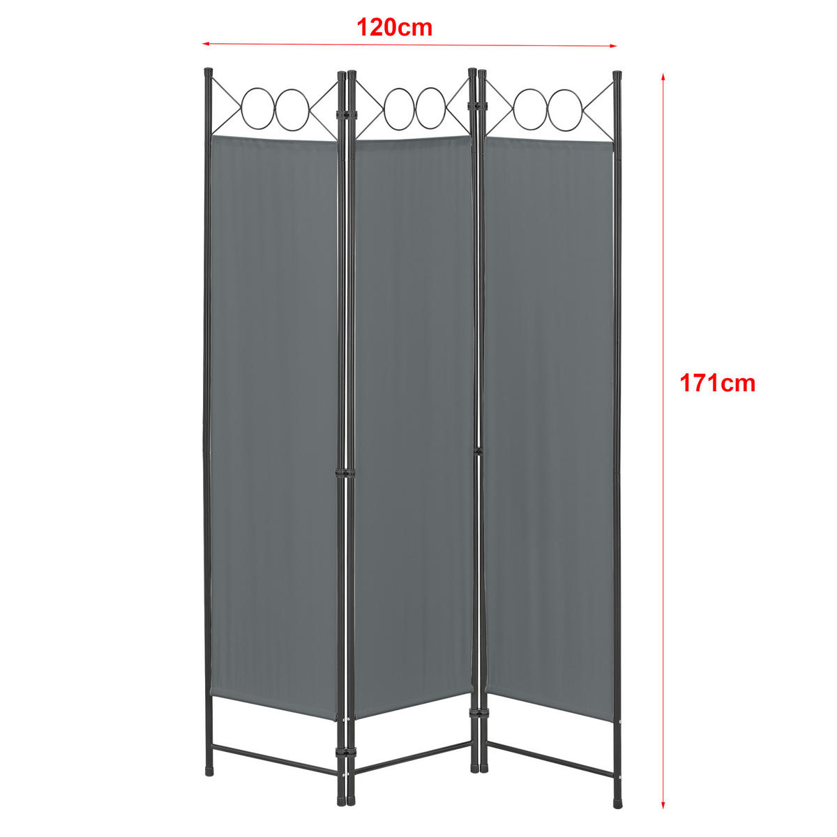 SICHTSCHUTZ Saragossa - Dunkelgrau, Textil/Metall (120/2cm) - [en.casa]