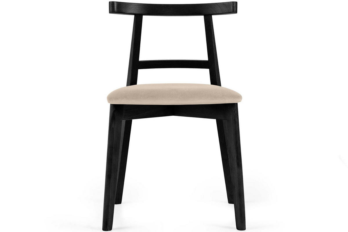ESSTISCHSTÜHLE LILIO 2 St Vintage, Creme / schwarz - Creme/Schwarz, Holz/Textil (47/76/45cm) - KONSIMO®