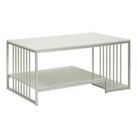 COUCHTISCH Kayseri, silberfarben und weiß, Eisen und Marmor, 90 x 45 x 60 cm - Silberfarben/Weiß, Stein/Metall (45/90/60cm) - Mauro Ferretti