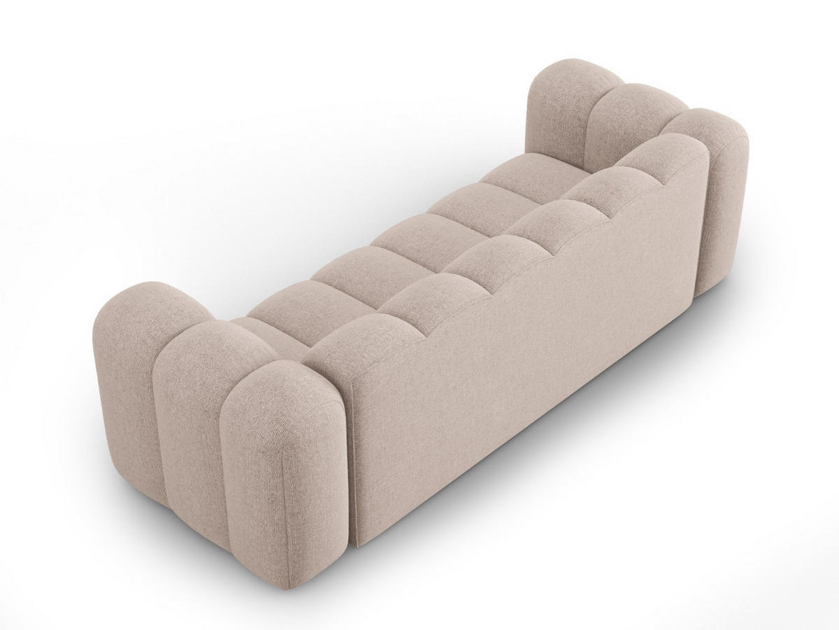 SOFA Lupine aus Chenille-Stoff beige 3 Sitzplätze - Beige, Textil (95/70/230cm) - Micadoni