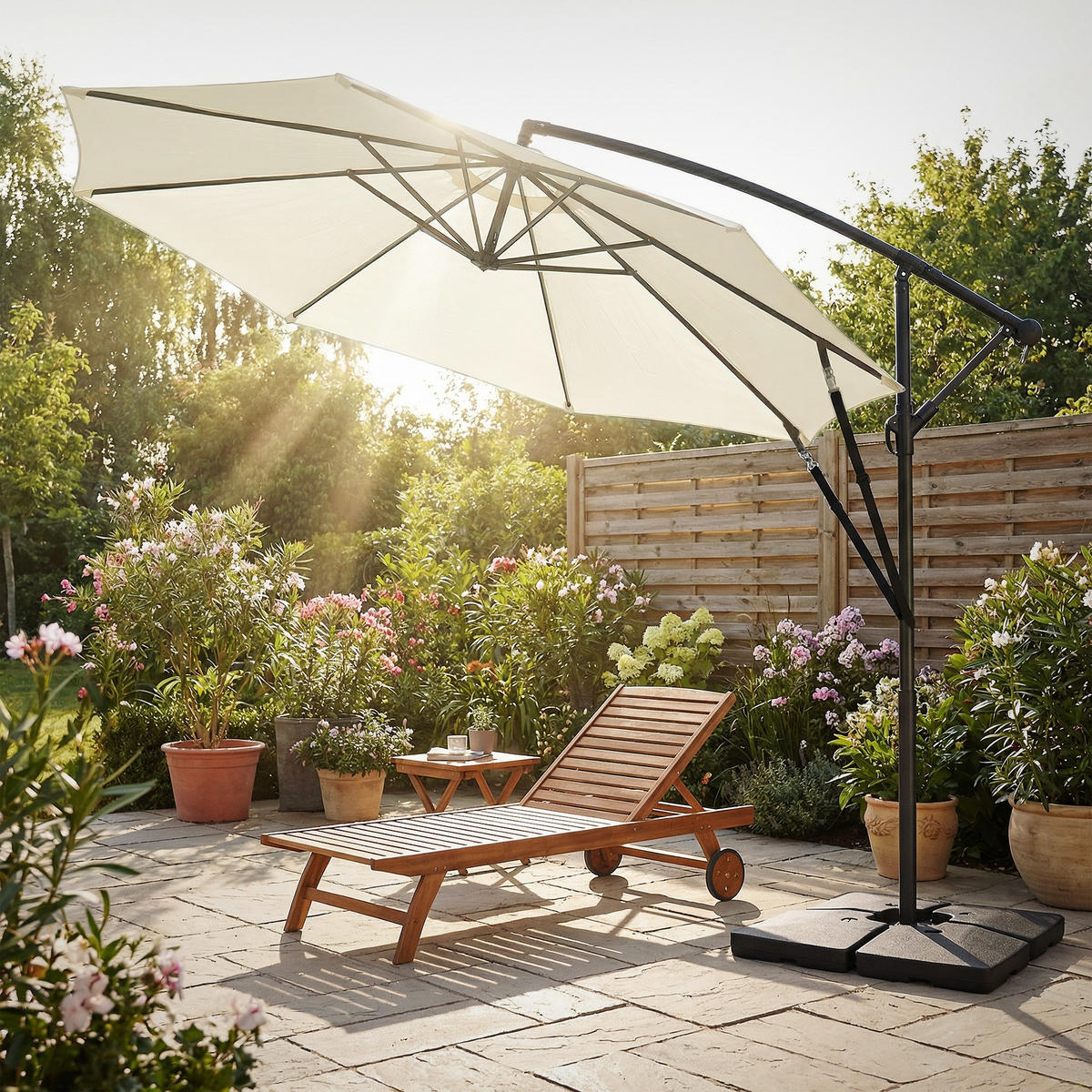 AMPELSCHIRM Ø 300 cm in Beige aus Aluminium - Beige, Metall (300/300cm) - ML-DESIGN