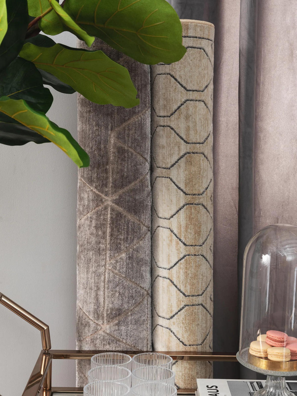 TEPPICH Daisy Grau 100x150 cm - Grau, Kunststoff/Textil (100/150cm) - benuta