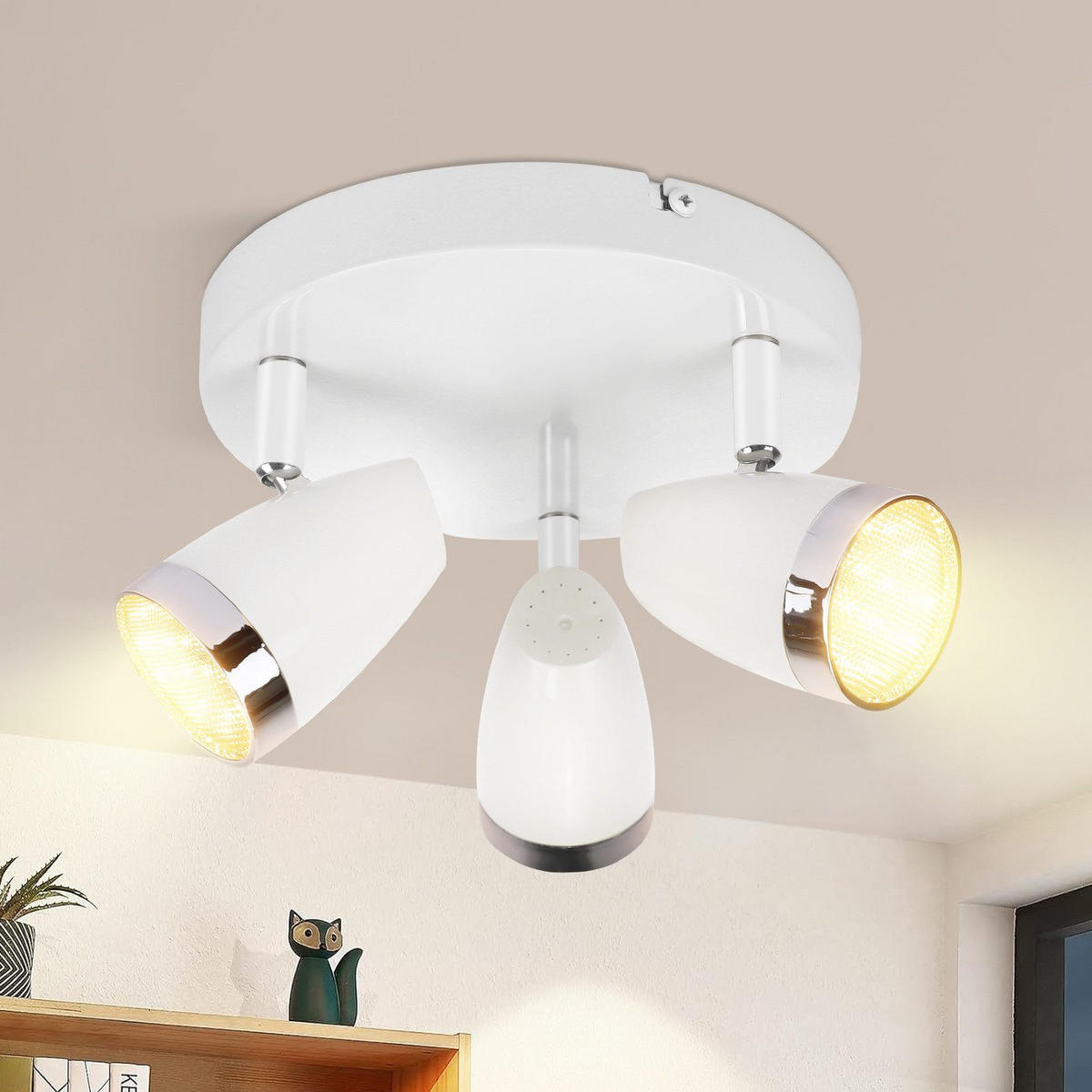 DECKENSTRAHLER Glorion 15.5/19/60 cm - Weiß, Kunststoff (60/15.5/19cm) - ZMH