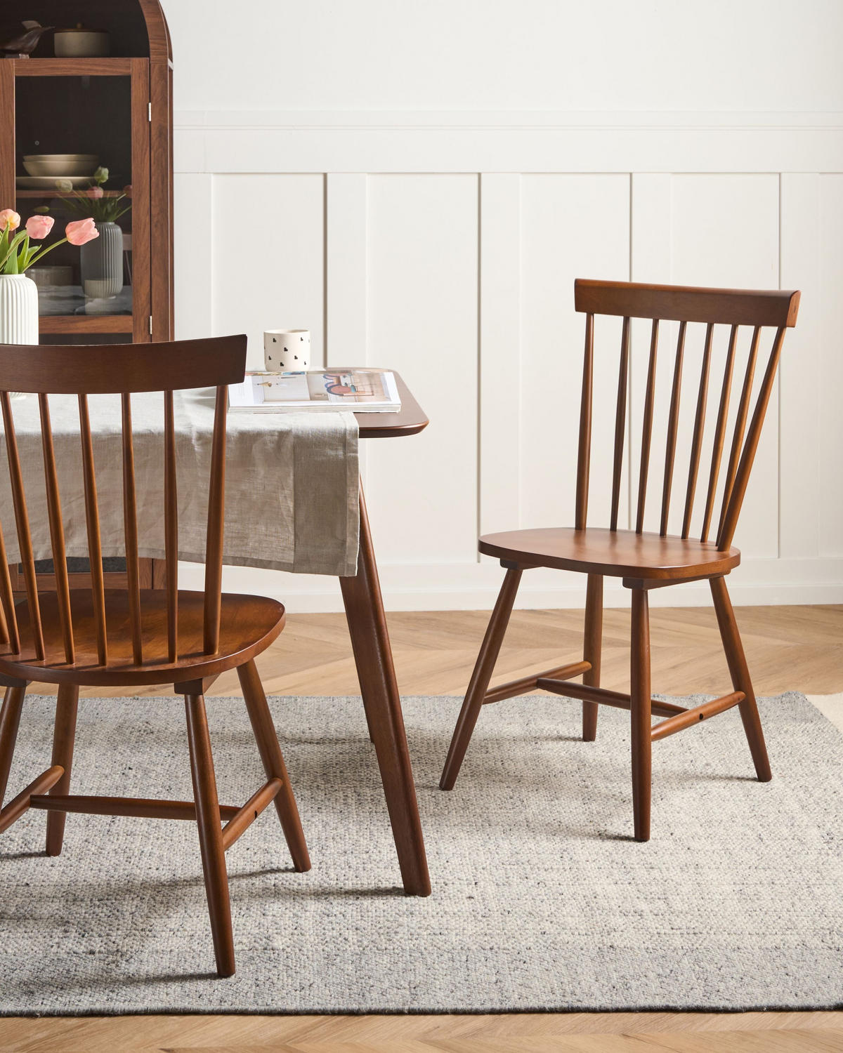 ESSZIMMERSTUHL 2er-Set Holz Braun Burges - Braun, Holz (50/90/56cm) - Beliani