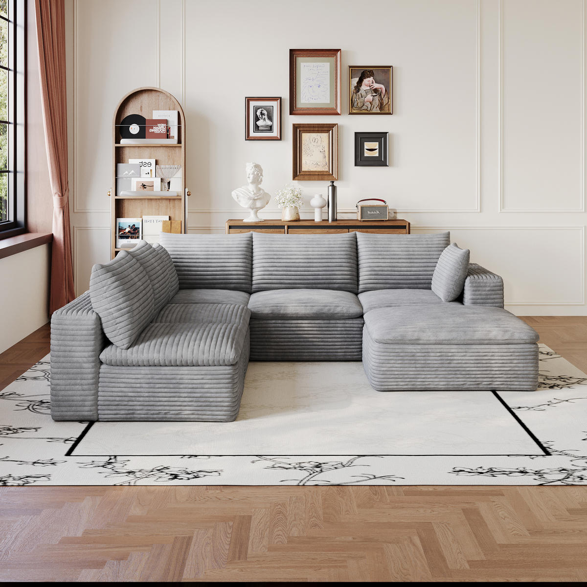WOHNLANDSCHAFT DE-34773 2-Sitzer mit abnehmbare Polsterung Grau - Grau, Textil (250/60/260cm) - ComfortXL