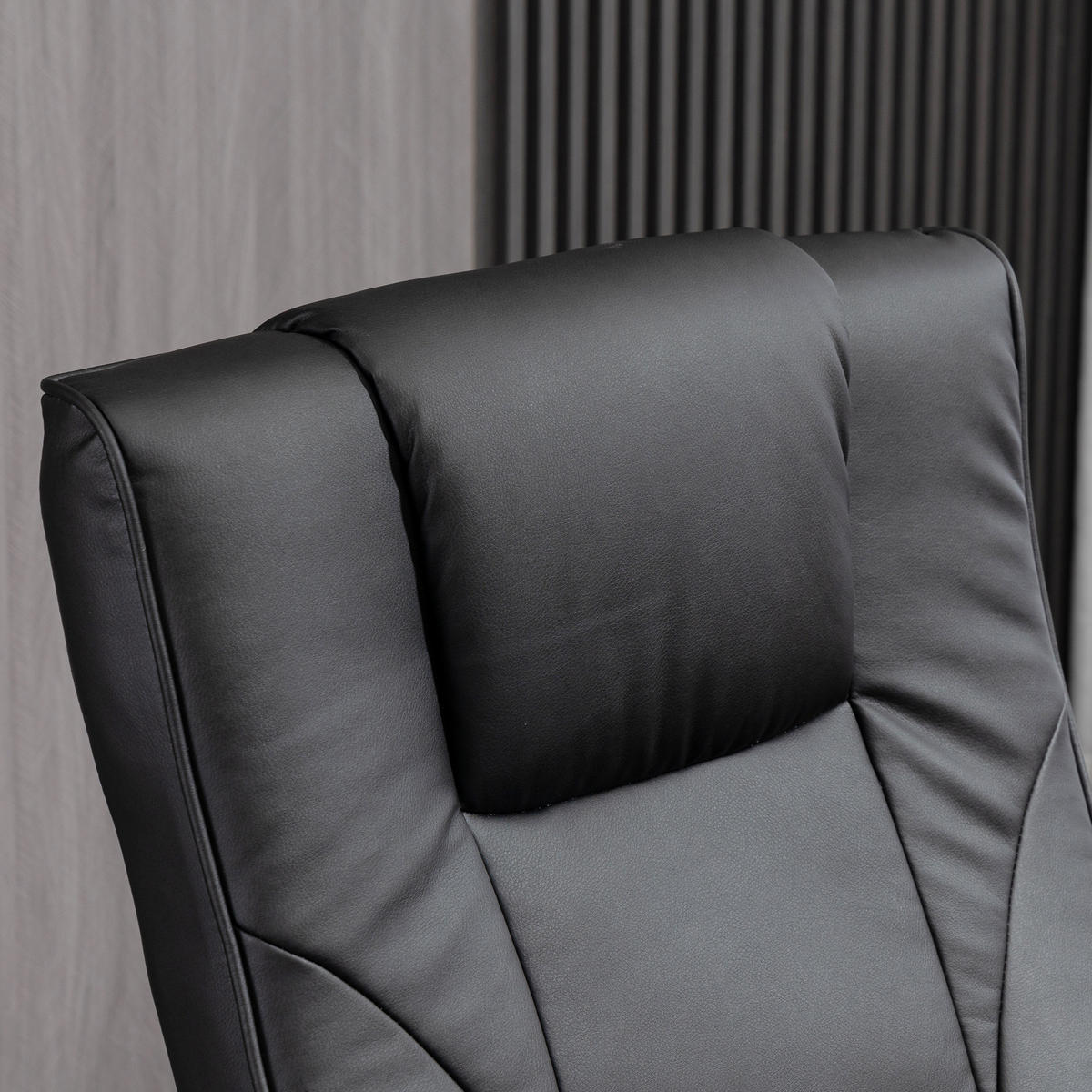 MASSAGESESSEL mit Hocker, Liegefunktion, Fernbedienung, bis 150 kg - Schwarz, Leder (83/106/73cm) - HOMCOM