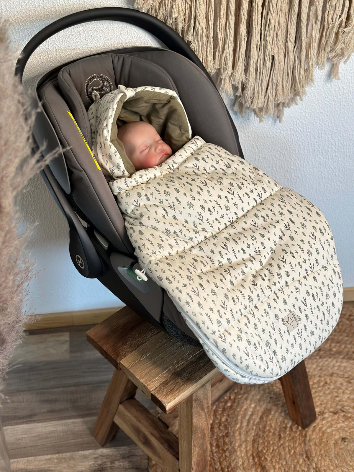 BABYSCHALENFUSSSACK Small Jersey Hooded, leave - Weiß, Textil (40/9/80cm) - Kaiserbaby