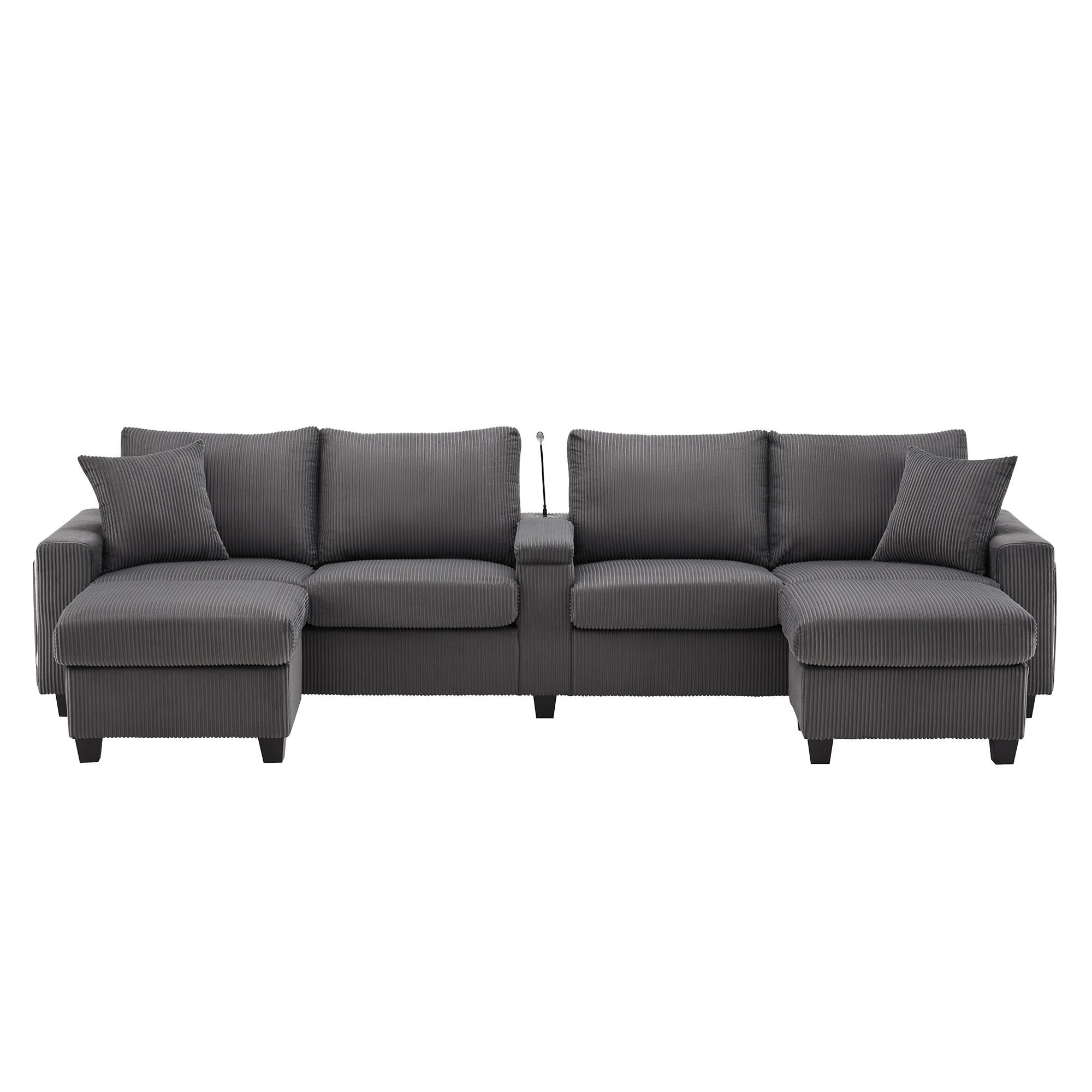 XXXLutz Ecksofa Grau 128.5x81x334 cm