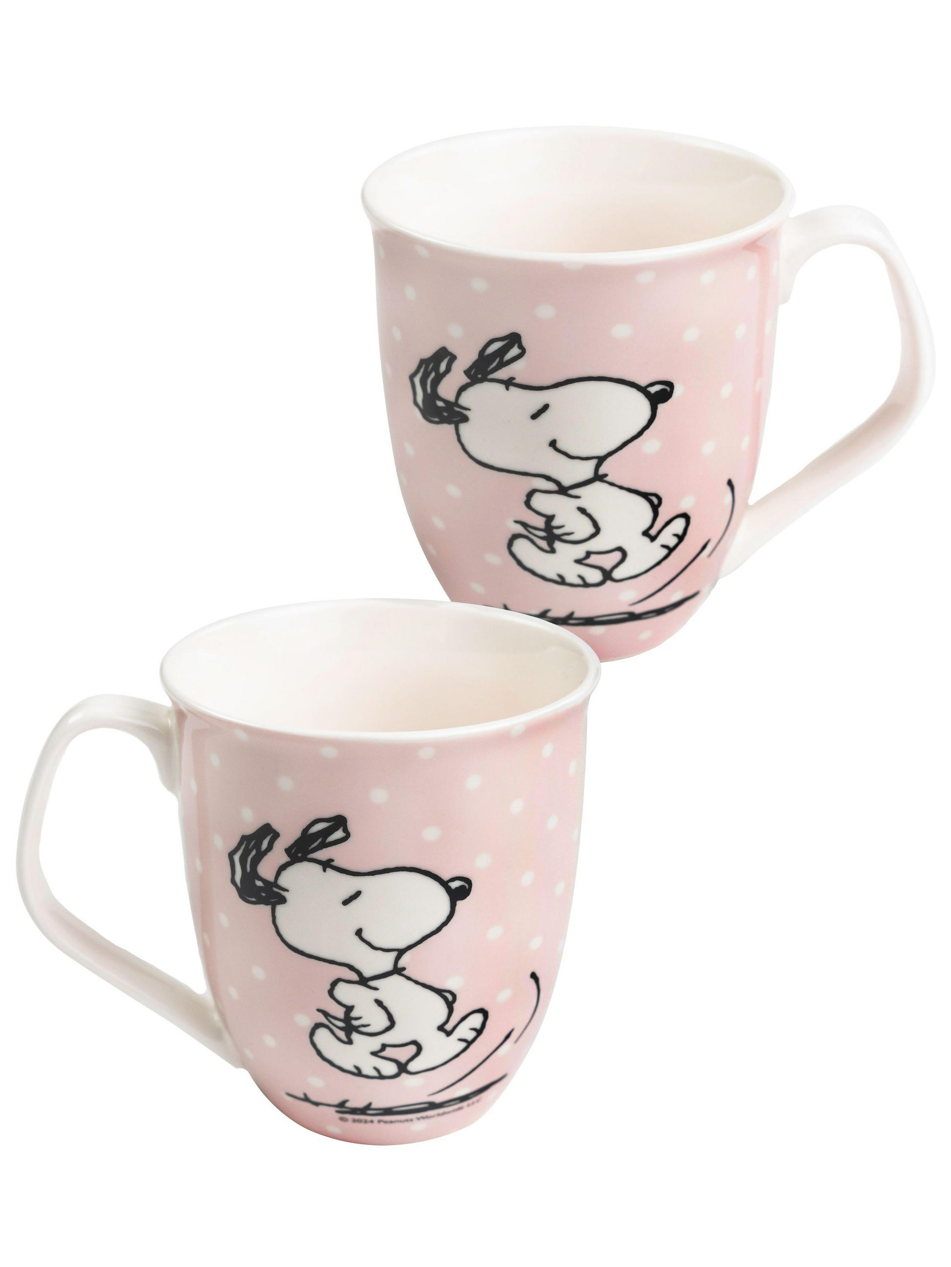 KAFFEEBECHER The Peanuts Snoopy Rosa mit Punkten 280 ml - Rosa, Keramik (0.28L) - United Labels