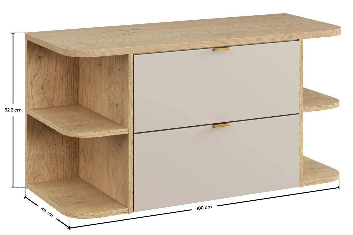 WASCHTISCHUNTERSCHRANK100 cm 4Teile - Dalia Cashmere D BM355 in Kaschmir/Matt - Kaschmir, Holz (100/50/46cm)