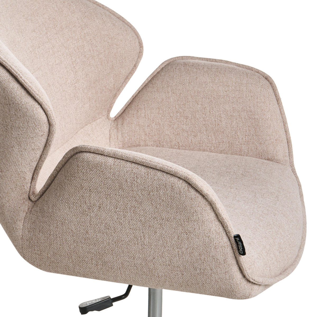 SCHREIBTISCHSTUHL Stoff Taupe Belmar - Taupe, Textil (63/83/70cm) - Beliani