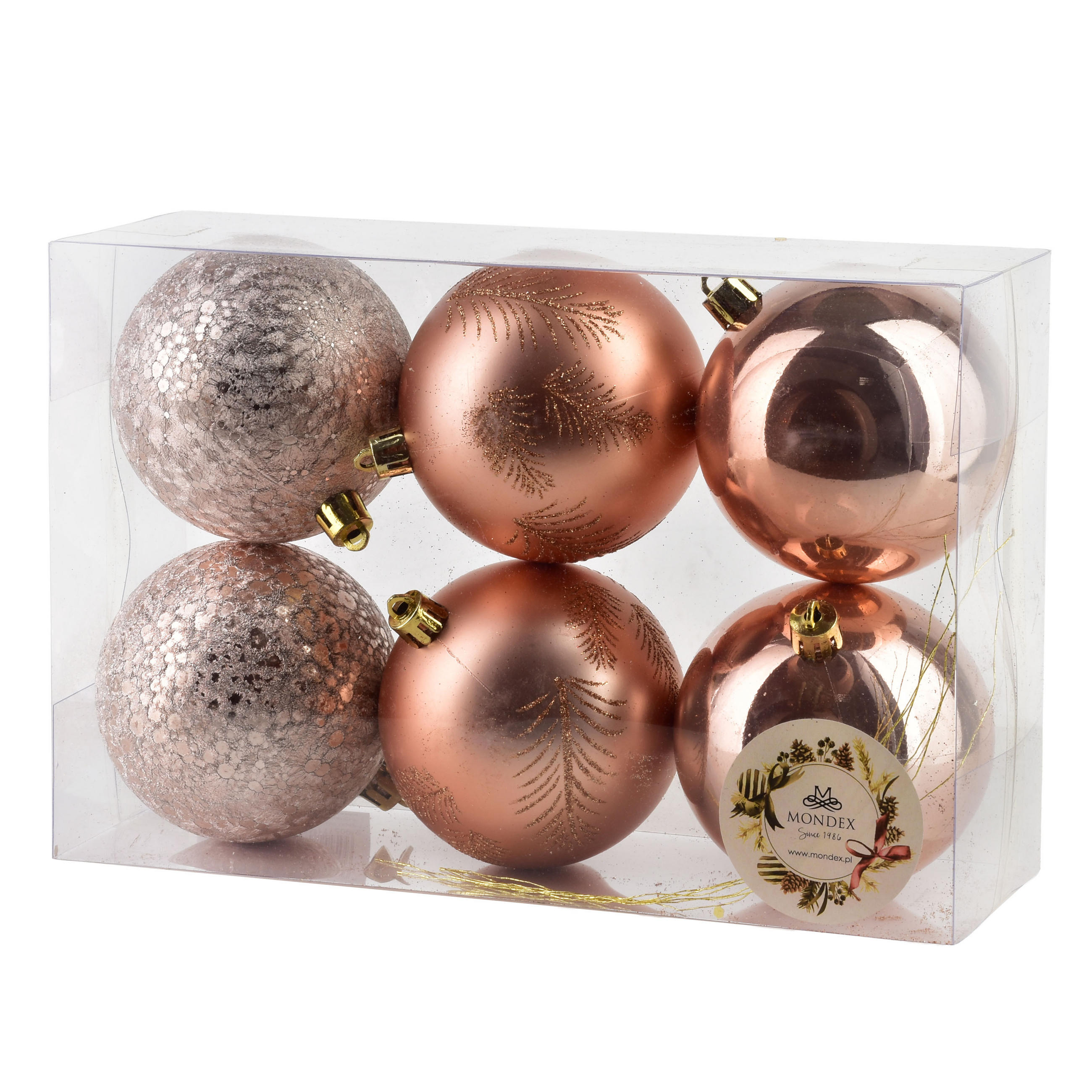 CHRISTBAUMKUGEL-SET Santa Lila 6-tlg 8cm Kunststoff - Rot, Kunststoff (9/16/25cm) - Mondex