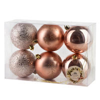 CHRISTBAUMKUGEL-SET Santa Lila 6-tlg 8cm Kunststoff - Rot, Kunststoff (9/16/25cm) - Mondex