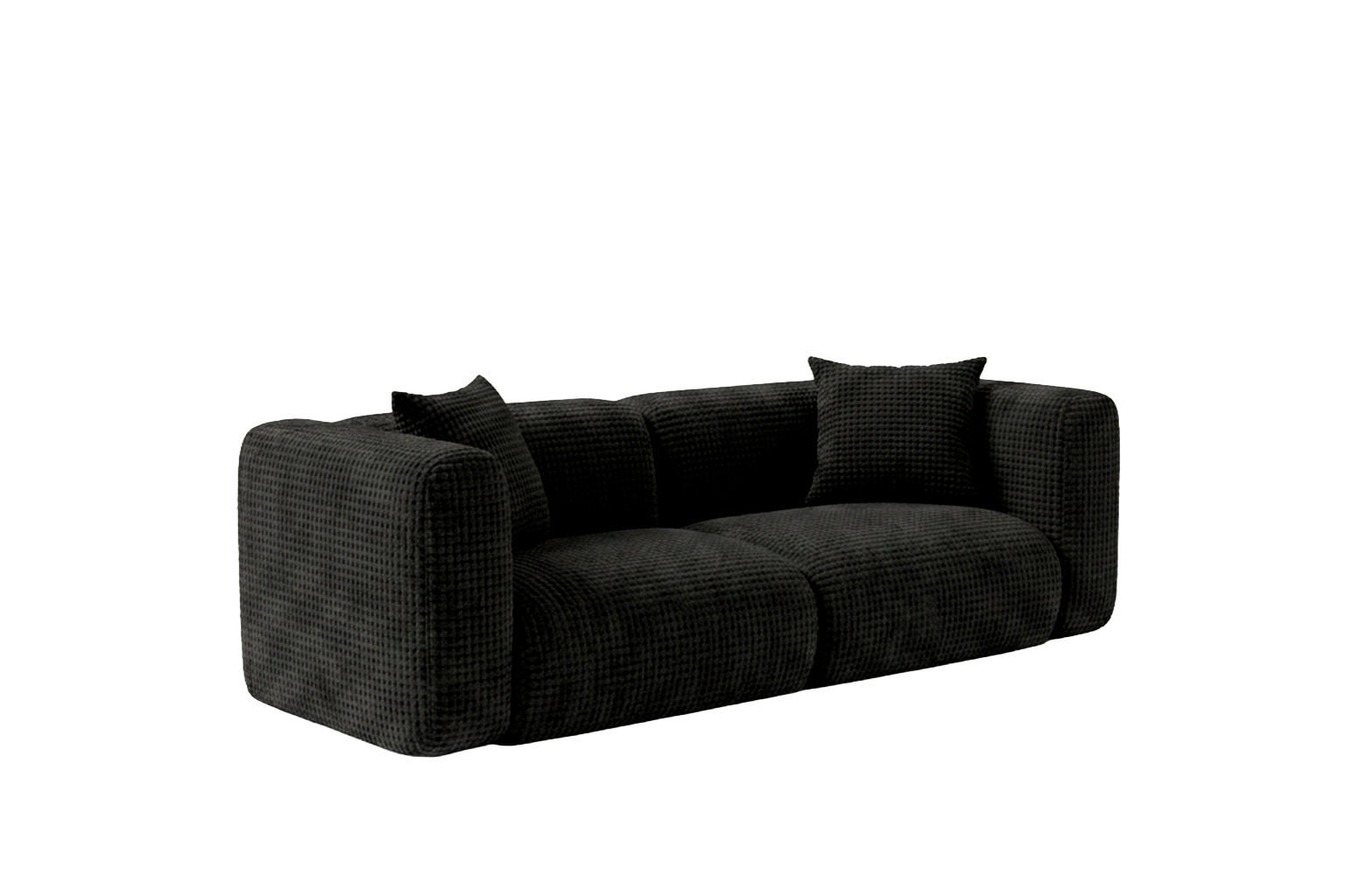 SOFA 2-Sitzer, Chenille-Stoff Cremona, Anthrazit, GRETA - Anthrazit, Holz (228/70/89cm) - Kaiser Möbel