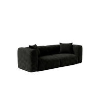 SOFA 2-Sitzer, Chenille-Stoff Cremona, Anthrazit, GRETA - Anthrazit, Holz (228/70/89cm) - Kaiser Möbel