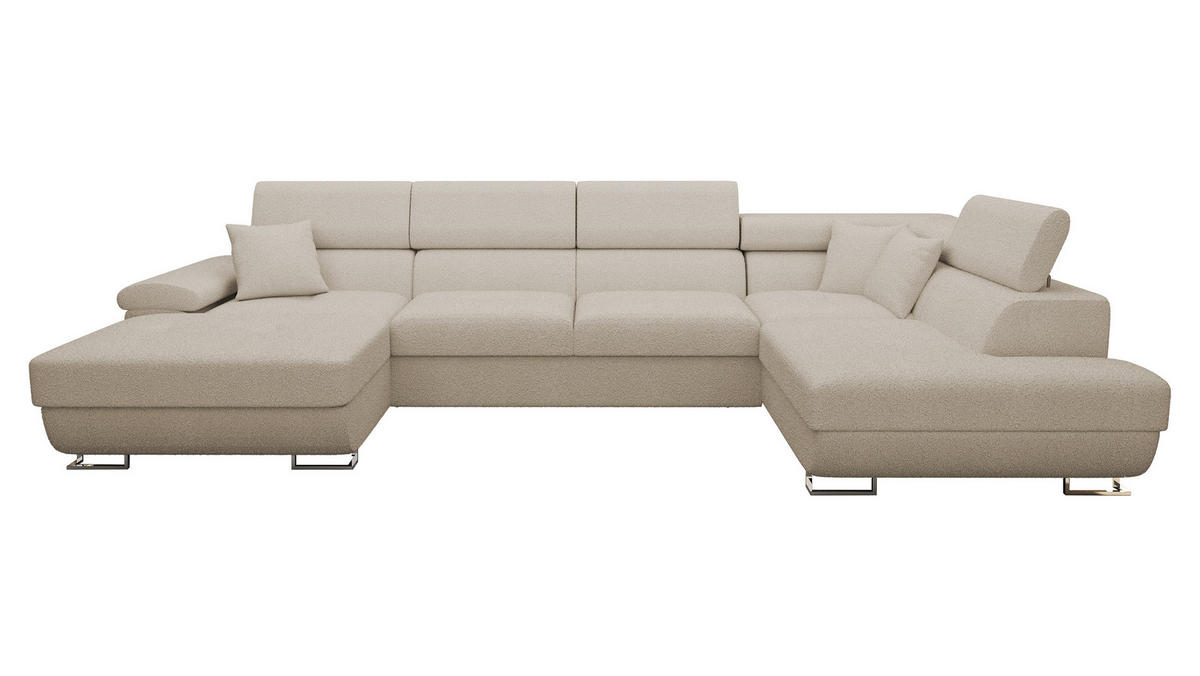 WOHNLANDSCHAFT Cotere Bis Premium, Seite: Rechts - Beige, Holz/Textil (345/91/202cm) - MIRJAN24