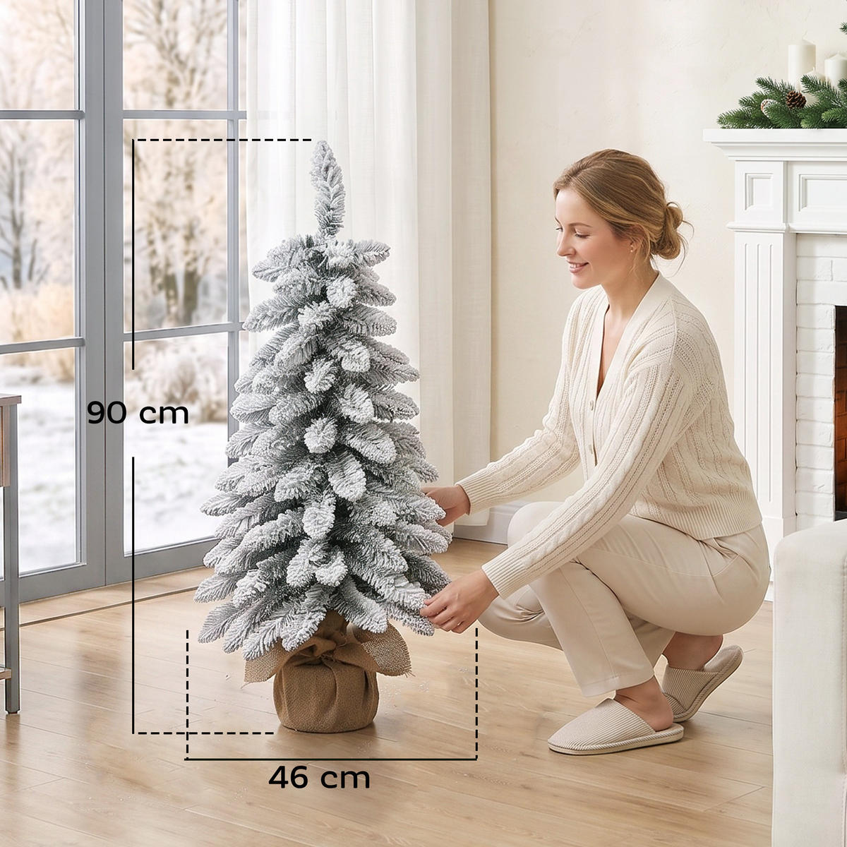 WEIHNACHTSBÄUME Weiß 46.0/46.0/90.0cm - Weiß, Kunststoff (90cm)
