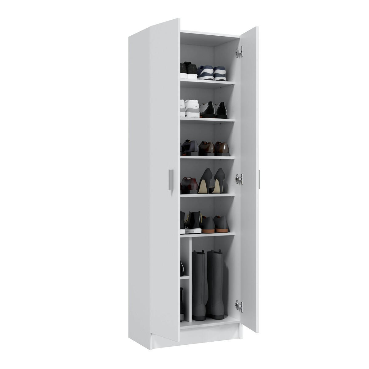 SCHRANK 2-türig, weiß 58,5/181/37 cm - Weiß, Holzwerkstoff (58.5/181/40cm) - Calicosy