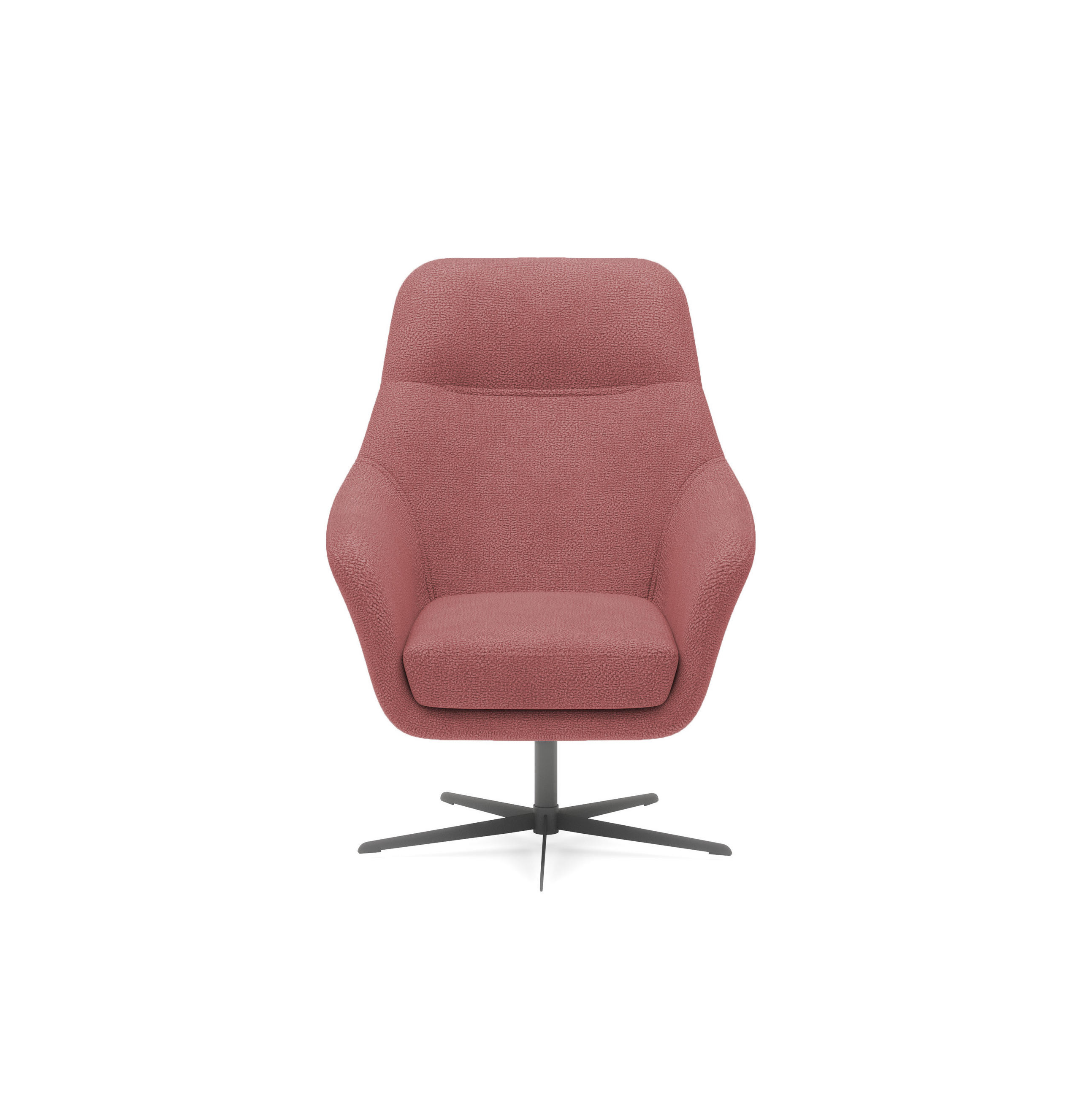 RELAXSESSEL Collection Drehstuhl CUBO – komfortabel, drehbar, modernes Design, 76x97x76 cm, Farbe - Schwarz/Rosa, Holz/Textil (76/97/76cm) - DomoHome