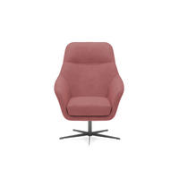 RELAXSESSEL Collection Drehstuhl CUBO – komfortabel, drehbar, modernes Design, 76x97x76 cm, Farbe - Schwarz/Rosa, Holz/Textil (76/97/76cm) - DomoHome