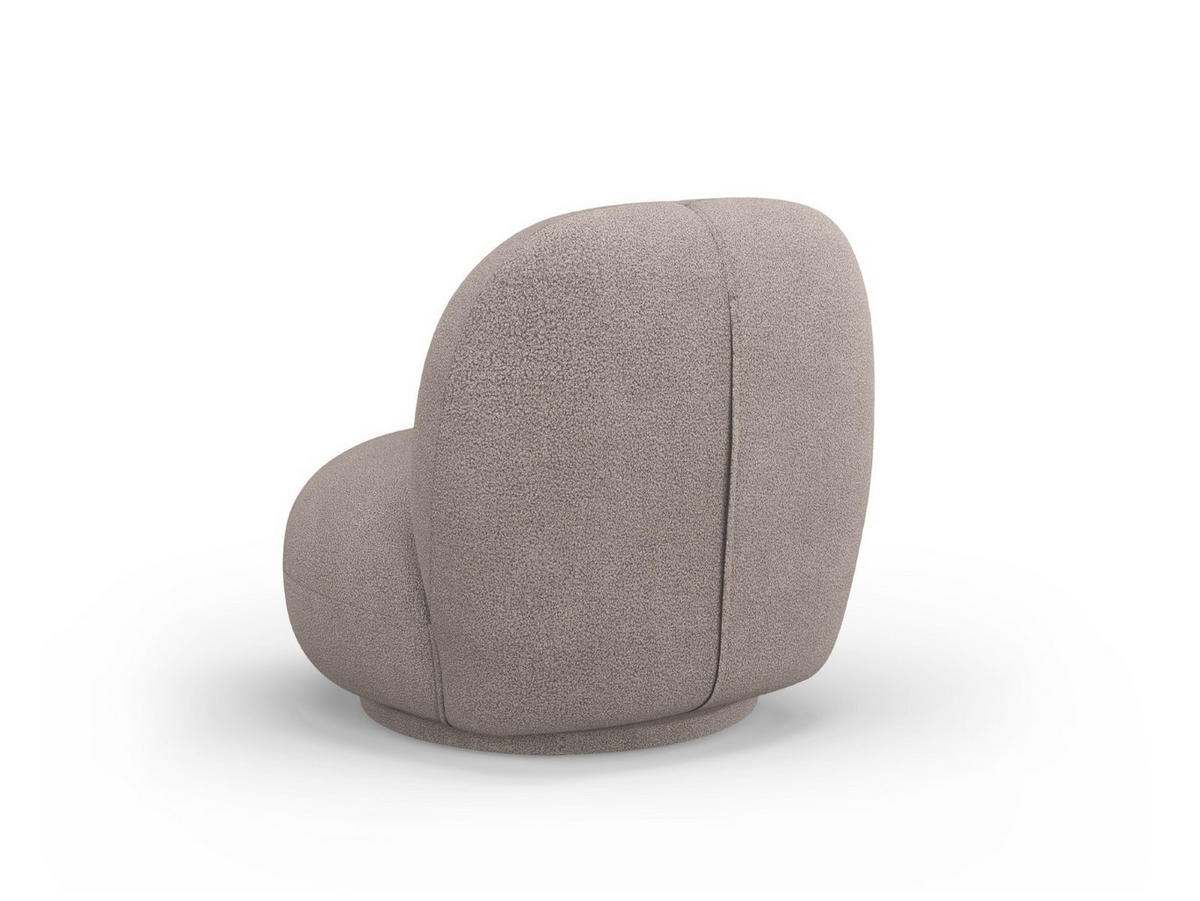 DREHSESSEL Chuck aus Boucle hellbraun - Hellbraun, Textil (77/80/78cm) - Micadoni