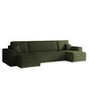 ECKSOFA U-Form Mit Schlaffunktion Und Bettkasten BEST Stoff Neve Olive - Olivgrün, Holz/Kunststoff (312/142cm) - Kaiser Möbel