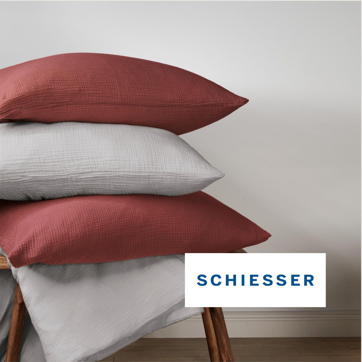 BETTWÄSCHESET Molly - Musselin - 2-teilig - 135x200 cm - Hellgrau - Hellgrau, Textil (135/200cm) - SCHIESSER
