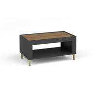 COUCHTISCH MONI 09 in Schwarz / Eiche Whiskey matt 56/97 cm - Schwarz, Holzwerkstoff (97/56/47cm) - Deine Möbel 24
