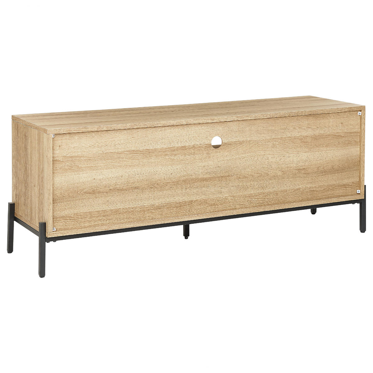 TV STOLEK Světle hnědý, Šedý, Černý MOINES 56/140/40 cm - světle hnědá, kompozitní dřevo (140/56/40cm) - Beliani