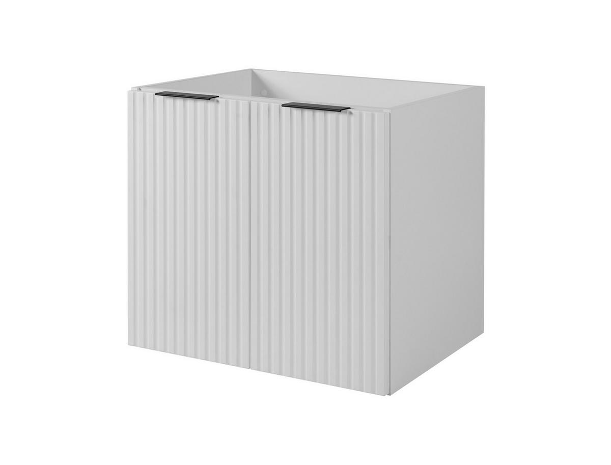 WASCHBECKUNTERSCHRANK FLOW mit Regal + Platte Weiß matt 140/57/46 cm - Weiß, Holzwerkstoff (140/57/46cm) - Rodan