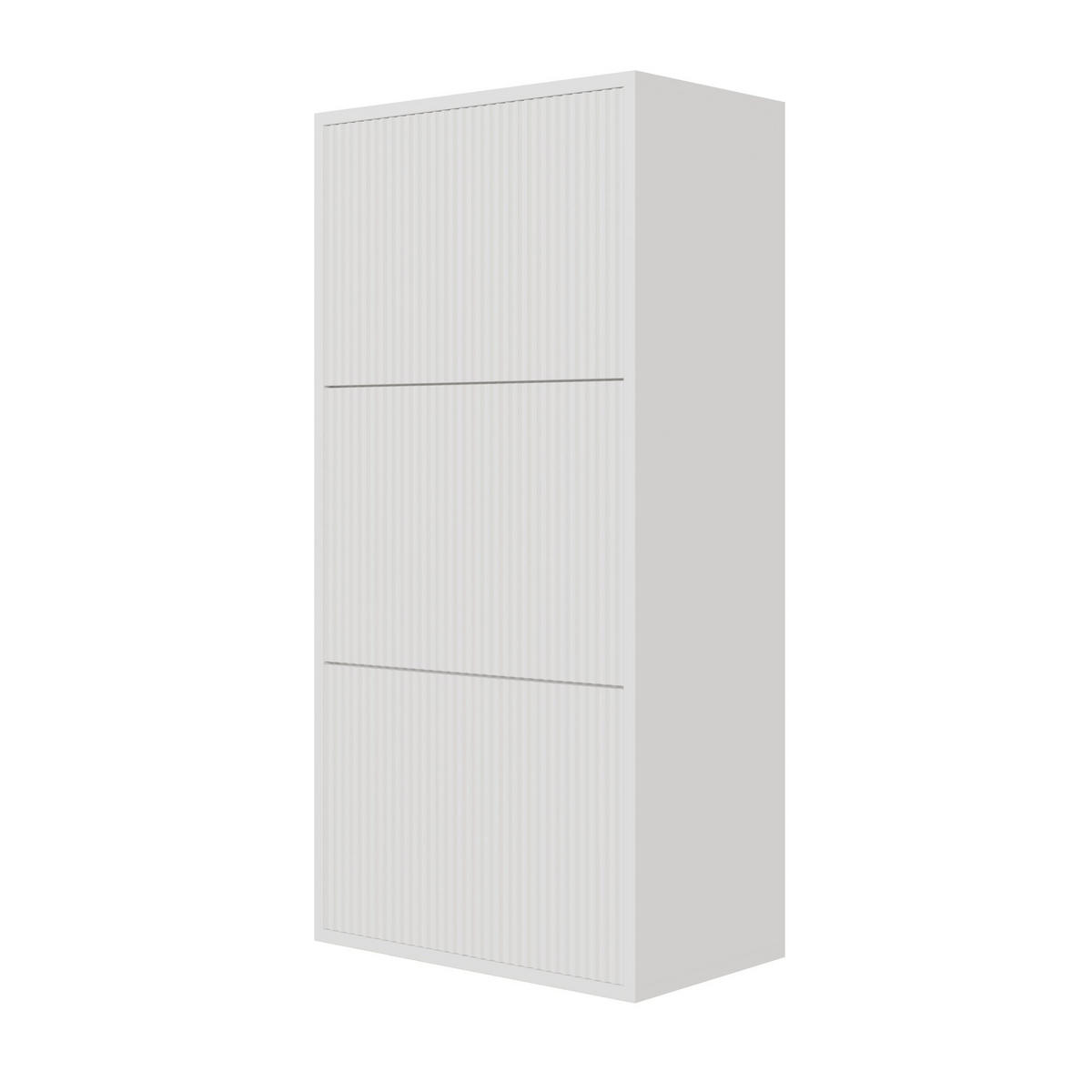 WAND-SCHUHSCHRANK Veldio mit 3 Klappen Weiß 50 cm - Weiß, Holzwerkstoff (50/103/30cm) - Selsey