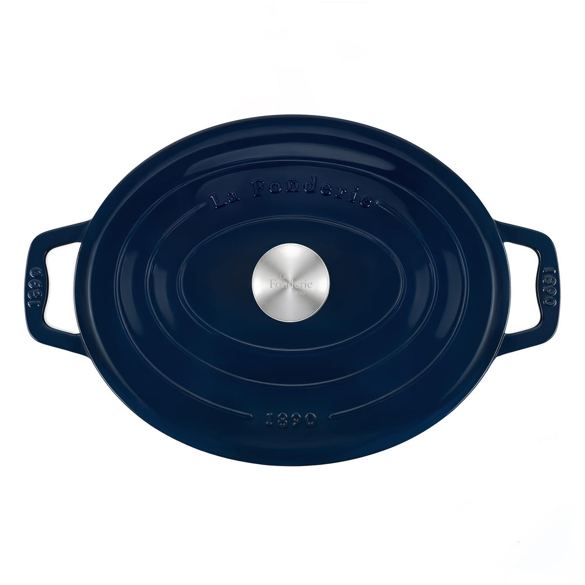 SCHMORTOPF ALMA36 Marineblau, Runder Schmortopf aus emailliertem, Gusseisen 36 cm, Fassungsvermögen 7,7 L - Schwarz, Metall (46/34.8/18.5cm) - La Fonderie 1890
