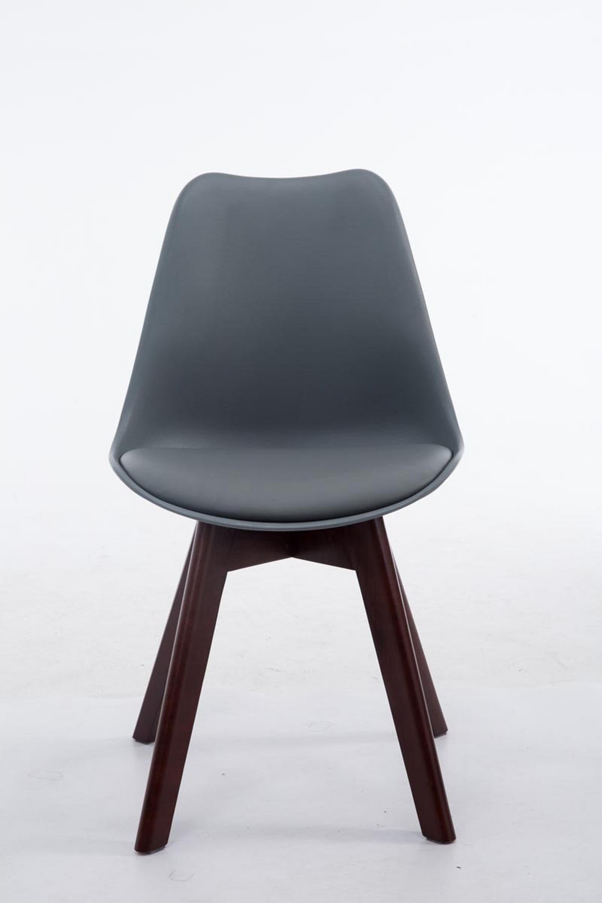 BESUCHERSTUHL Lagos Kunstleder Grau Dunkelbraun Konferenzstuhl Bürostuhl - Grau, Leder (48/84/41.5cm) - DELUKE