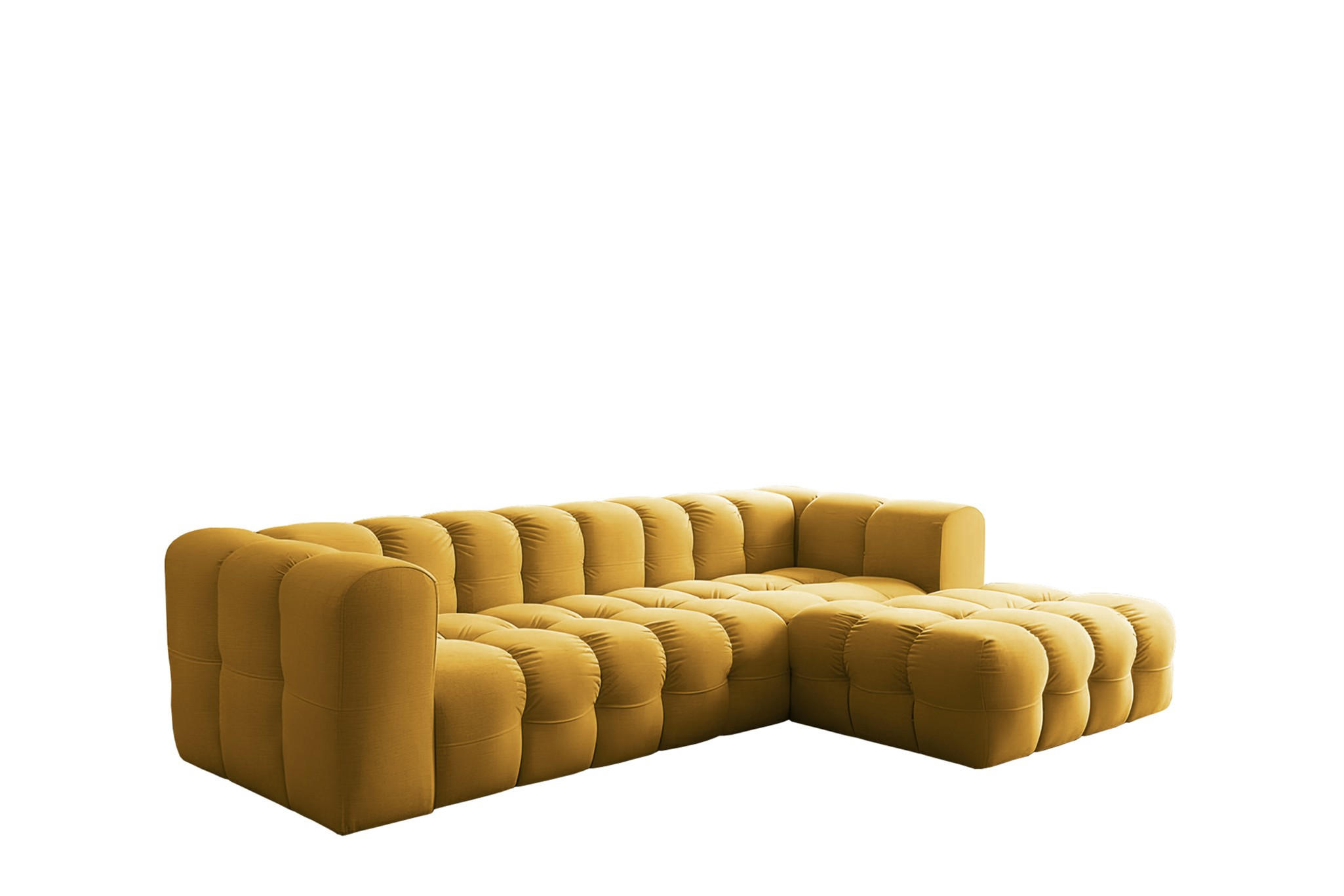 ECKSOFA Solvie In Tiffani - Gelb, Holzwerkstoff/Textil (290/193cm) - Fun Möbel