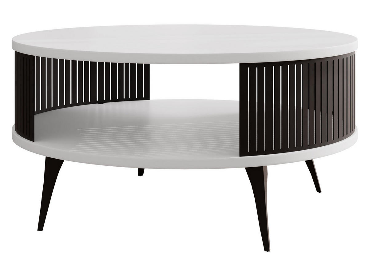 COUCHTISCH Roenni - Schwarz/Weiß, Holzwerkstoff/Metall (75/75/30cm) - MIRJAN24