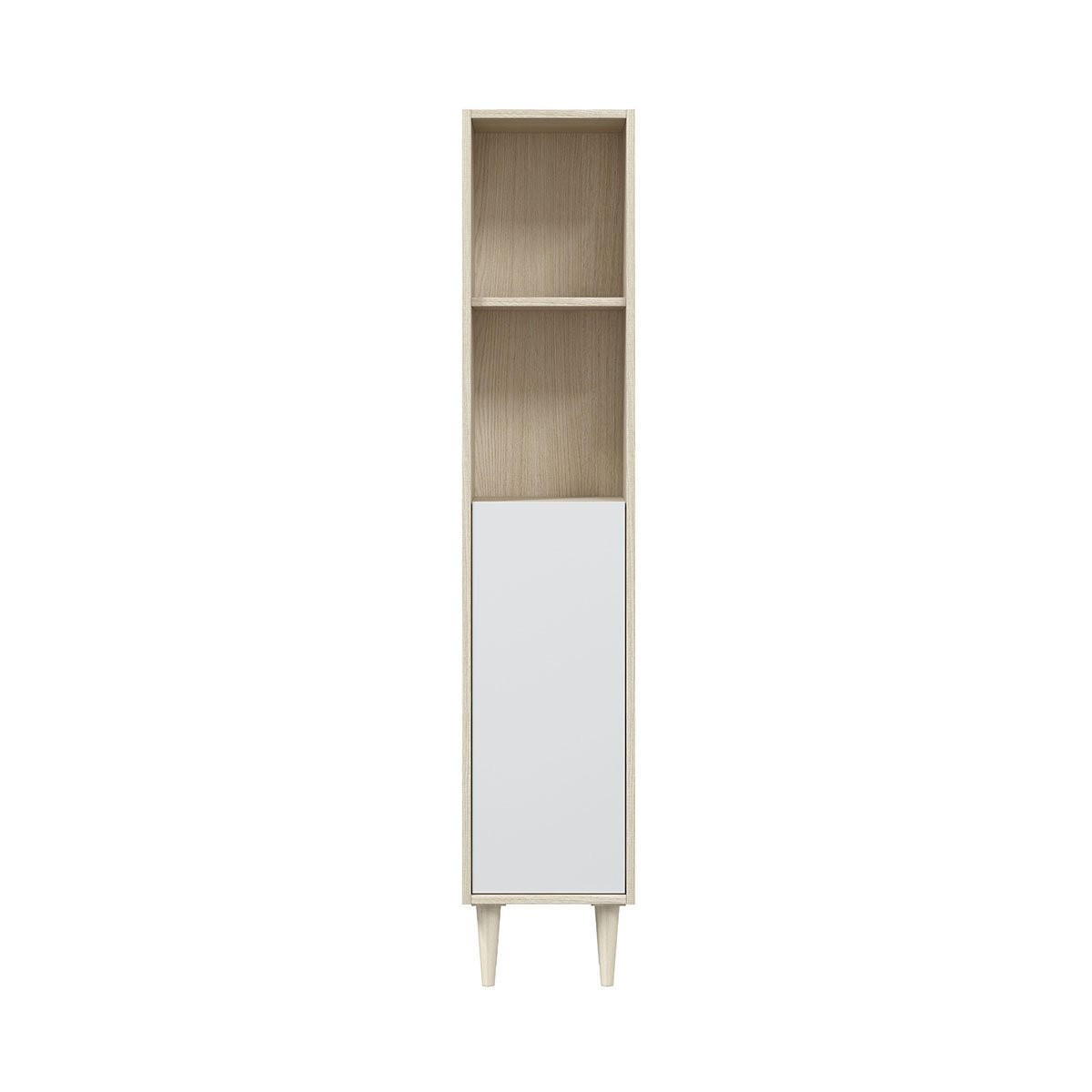 HOCHSCHRANK 1 Tür 2 Nischen H150 cm - Verona - Weiß, Holzwerkstoff (25/150/30cm) - Calicosy