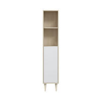 HOCHSCHRANK 1 Tür 2 Nischen H150 cm - Verona - Weiß, Holzwerkstoff (25/150/30cm) - Calicosy