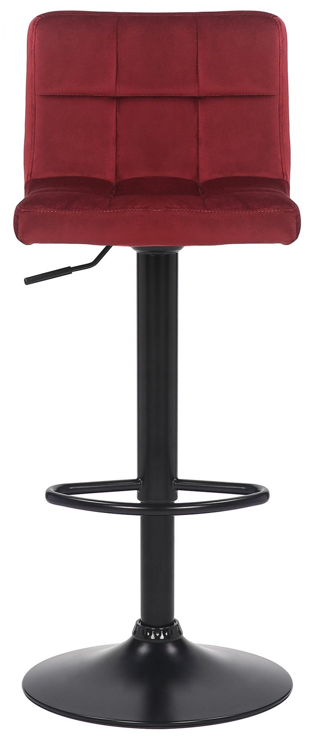 BARHOCKER 4er Set Samt Rot - Rot/Schwarz, Textil/Metall (40/85/40cm) - CLP